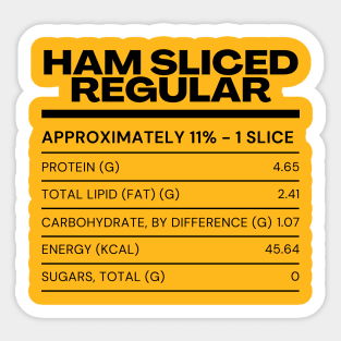 Ham Nutrition Facts Matching Family Thanksgiving Apparel Sticker